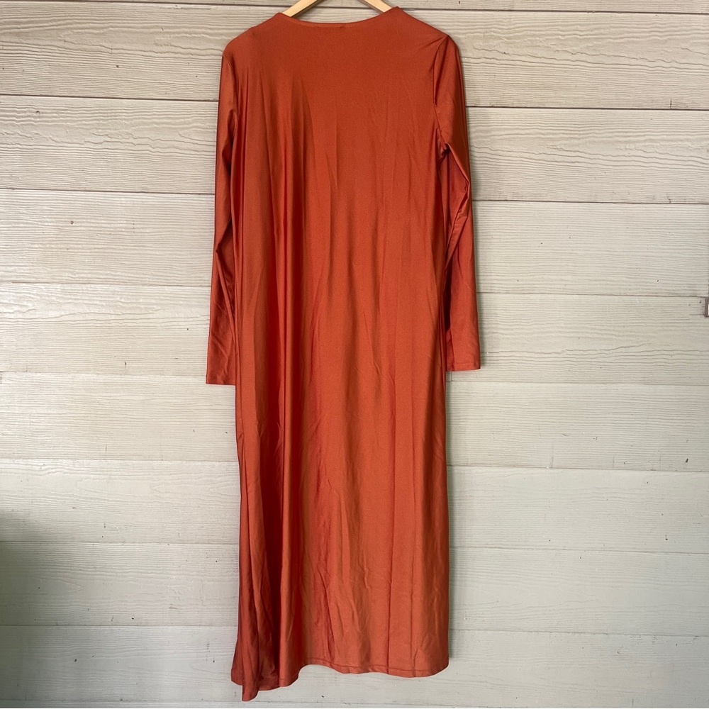 Fashion Nova Orange V-Neck Sleeveless Bodysuit & Cardigan Set 2 Piece Outfit XL - Picture 8 of 8